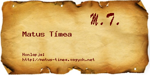 Matus Tímea névjegykártya